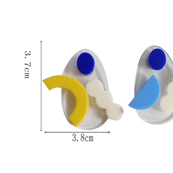 💕The only one 💙Artsy Color Earrings - Picture 6 of 7